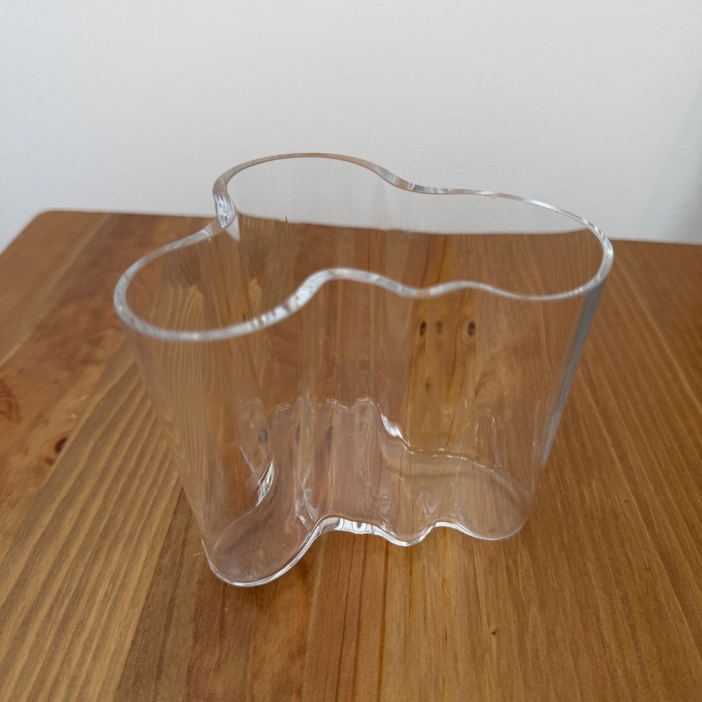 Iittala Alvar Aalto Clear Glass Savoy Vase Mid-Century Modern Finnish Artβ Glass